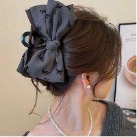 HA287 - Korean Mesh Bow Hair Clip 